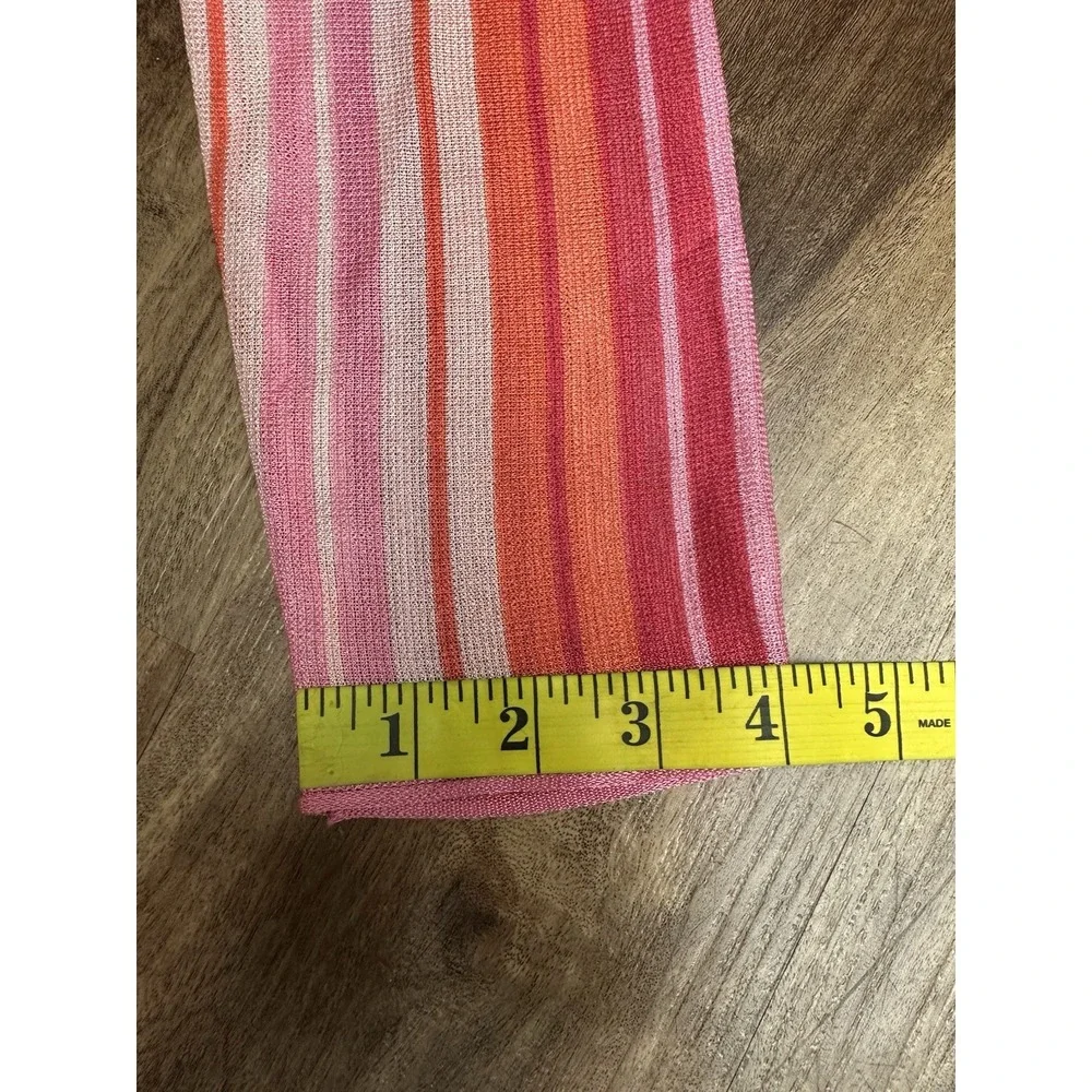 ZARA Pink Red Orange Striped Fine Knit Jumper Top Medium M NWT